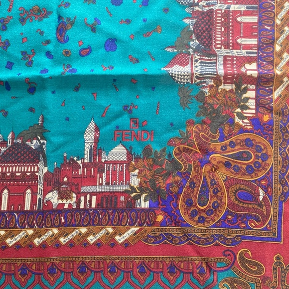 Vintage Oversized Fendi Wool Shawl / Wrap / Scarf - Picture 1 of 9